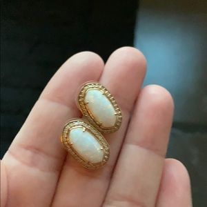 Rose gold/white opal Kendra Scott Elaine earrings